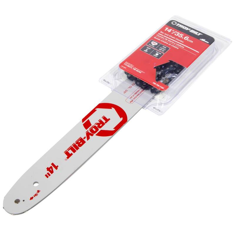 Troy-Bilt Original Equipment 14 in. Chainsaws Bar and Chain Combo for Gas with 52 Drive Links, Replaces OE# 713-05277,795-00782 - 490-700-Y125