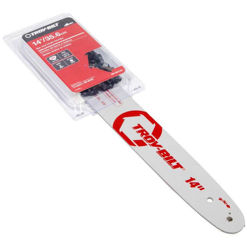 Troy-Bilt Original Equipment 14 in. Chainsaws Bar and Chain Combo for Gas with 52 Drive Links, Replaces OE# 713-05277,795-00782 - 490-700-Y125