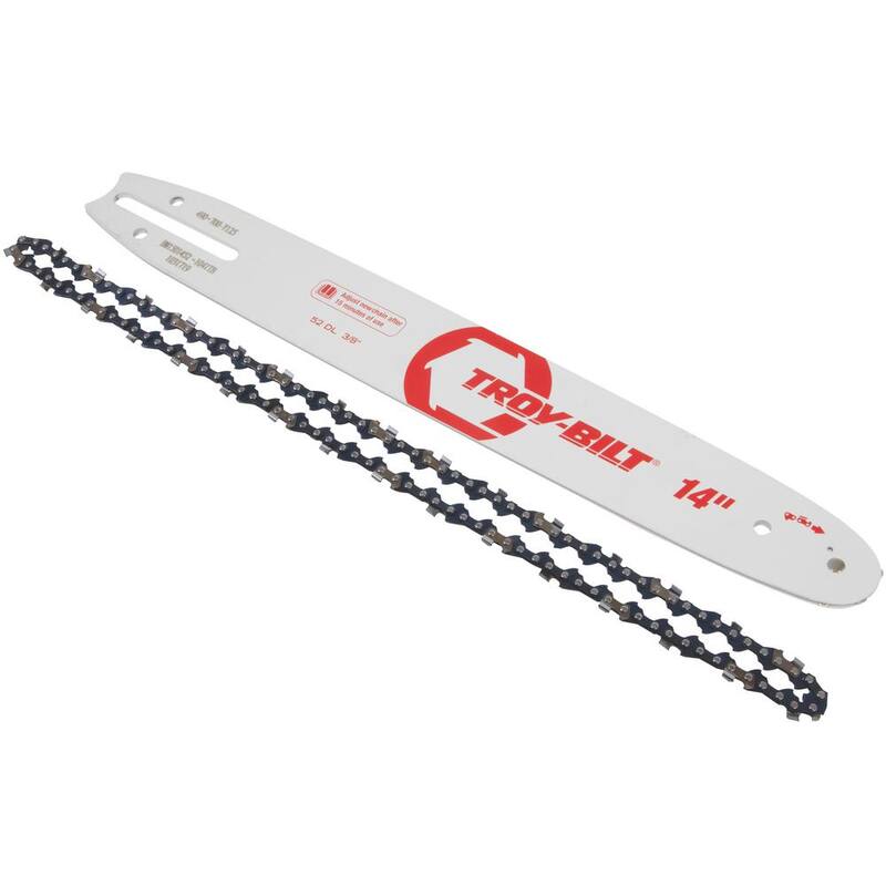 Troy-Bilt Original Equipment 14 in. Chainsaws Bar and Chain Combo for Gas with 52 Drive Links, Replaces OE# 713-05277,795-00782 - 490-700-Y125