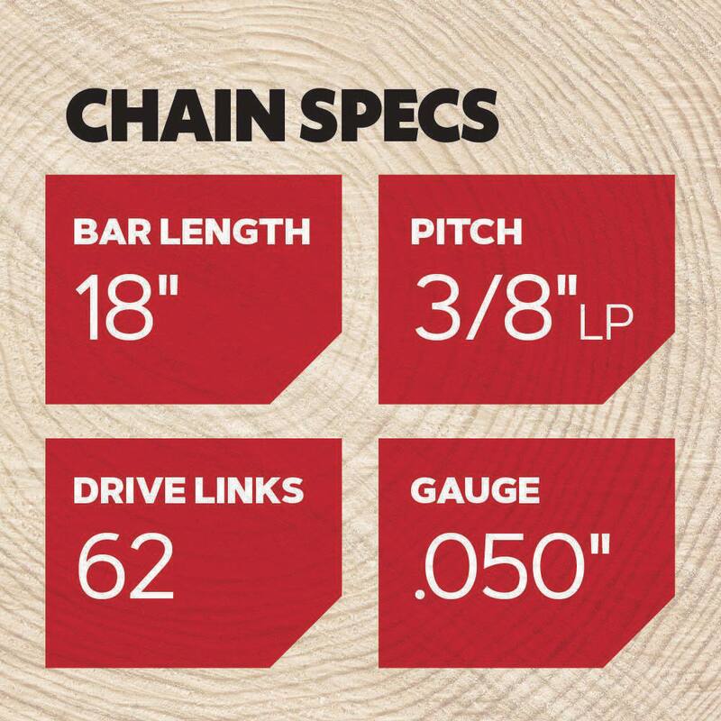 Oregon 18 in. Chainsaw Bar and S62 Chain Bundle with 5/32 in. File and Bar and Chain Oil - 637660