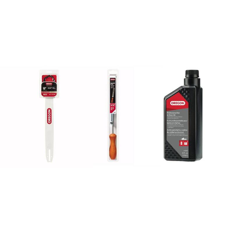 Oregon 18 in. Chainsaw Bar and S62 Chain Bundle with 5/32 in. File and Bar and Chain Oil - 637660