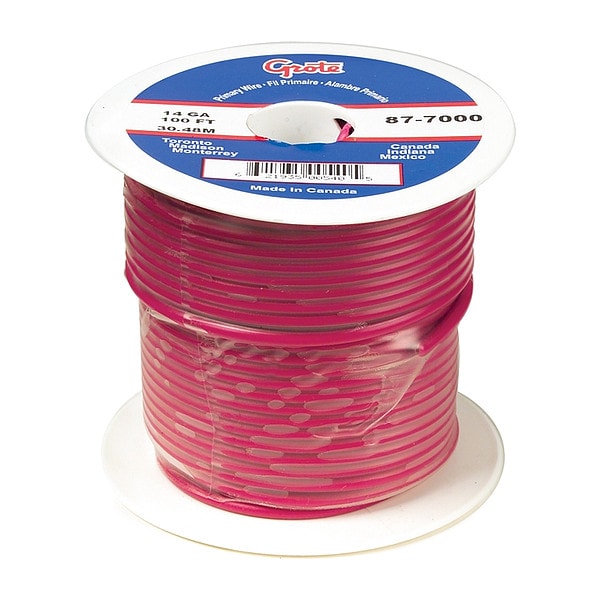 Grote Primary Automotive Wire, GPT, Copper, 18 AWG, 1, Red, Stranded, 25 ft - 89-9000