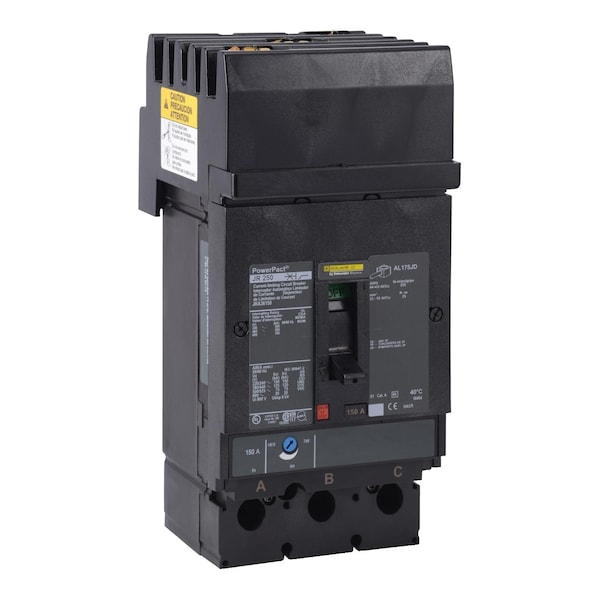 Square D Molded Case Circuit Breaker, JRA Series, 200A, 3 Pole, 600V AC, 200kA at 240V AC - JRA36200