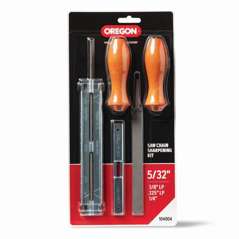 Oregon Chainsaw Sharpening Kit - Includes File Guide, 5/32 in. Round File, Flat File and depth gauge adjustment tool 104004 - 104004-21