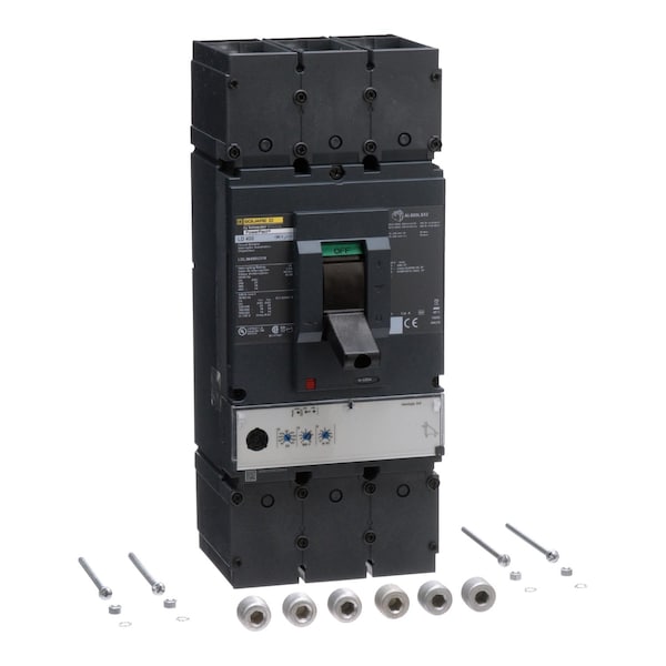 Square D Molded Case Circuit Breaker, LDL Series, 400A, 3 Pole, 600V AC, 25kA at 240V AC - LDL36400U31X