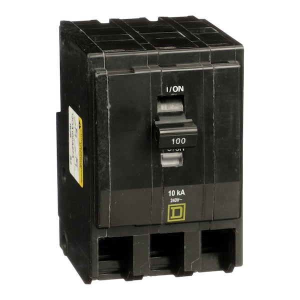 Square D Miniature Circuit Breaker, QO Series, 100A, 3 Pole, 120/240V AC, 10kA at 120/240V AC - QO31005273
