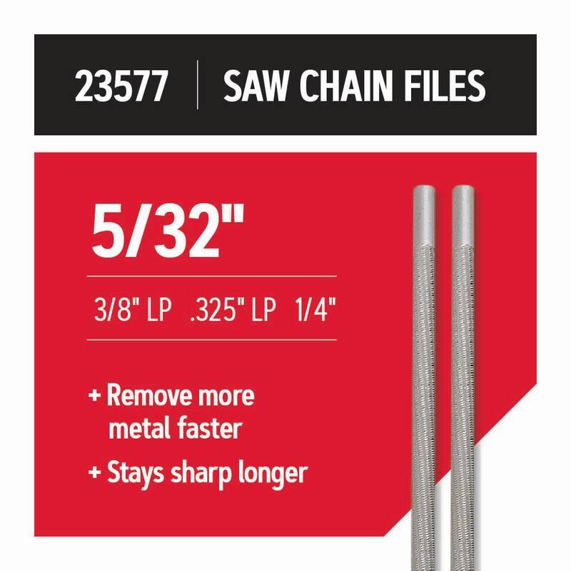 Oregon 5/32 in. Round Saw Chain Files (2-Pack), for 3/8 in. low profile and 1/4 in. pitch saw chain 23577 - 23577-21