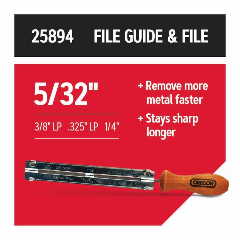 Oregon Chainsaw File Guide, Includes 5/32 in. Round Saw Chain File, for 3/8 in. low profile and 1/4 in. pitch saw chain 25894 - 25894-21