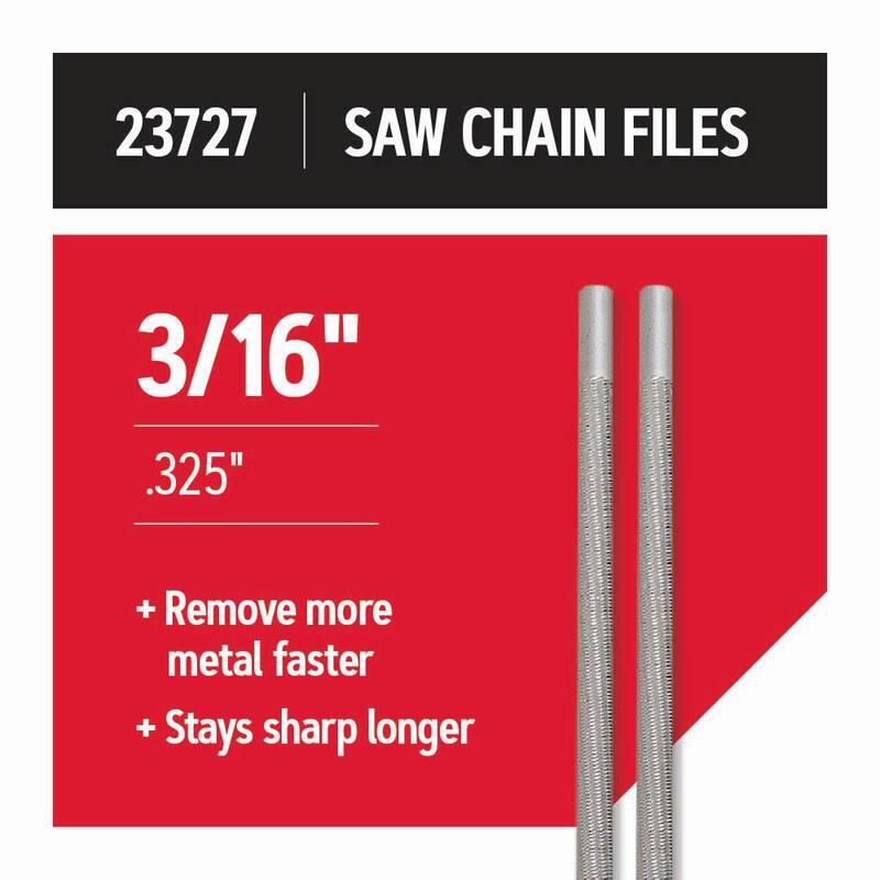 Oregon 3/16 in. Round Saw Chain Files (2-Pack) for Sharpening 0.325 in. Pitch Saw Chain 23727 - 23727-21