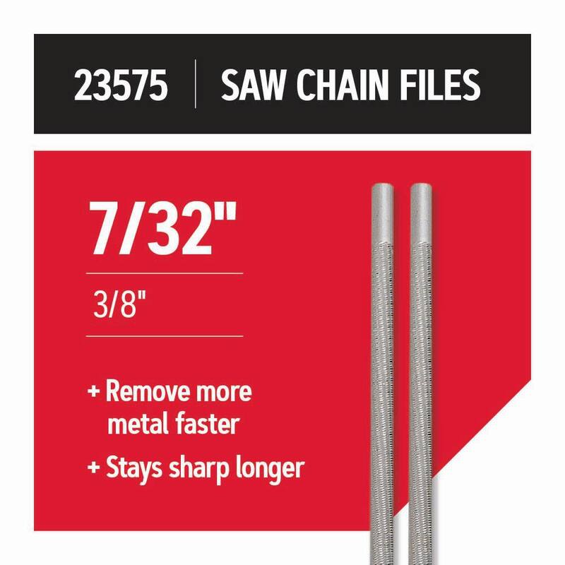 Oregon 7/32 in. Round Saw Chain Files (2-Pack), for 3/8 in. and 0.404 in. pitch saw chain 23575 - 23575-21