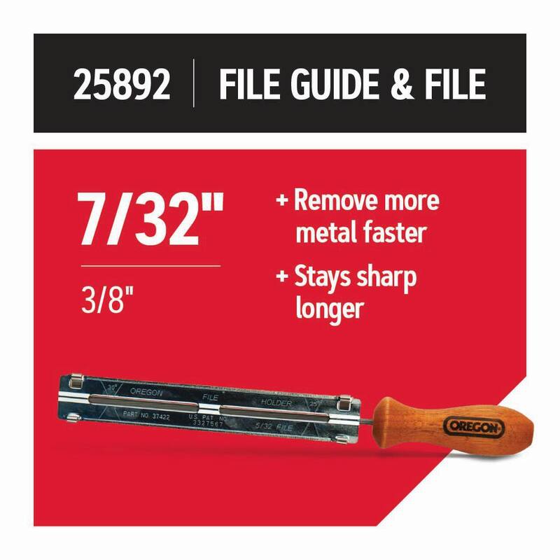 Oregon Chainsaw File Guide, Includes 7/32 in. Round Saw Chain File, for 3/8 in. and 0.404 in. pitch saw chain 25892-21 - 25892-21