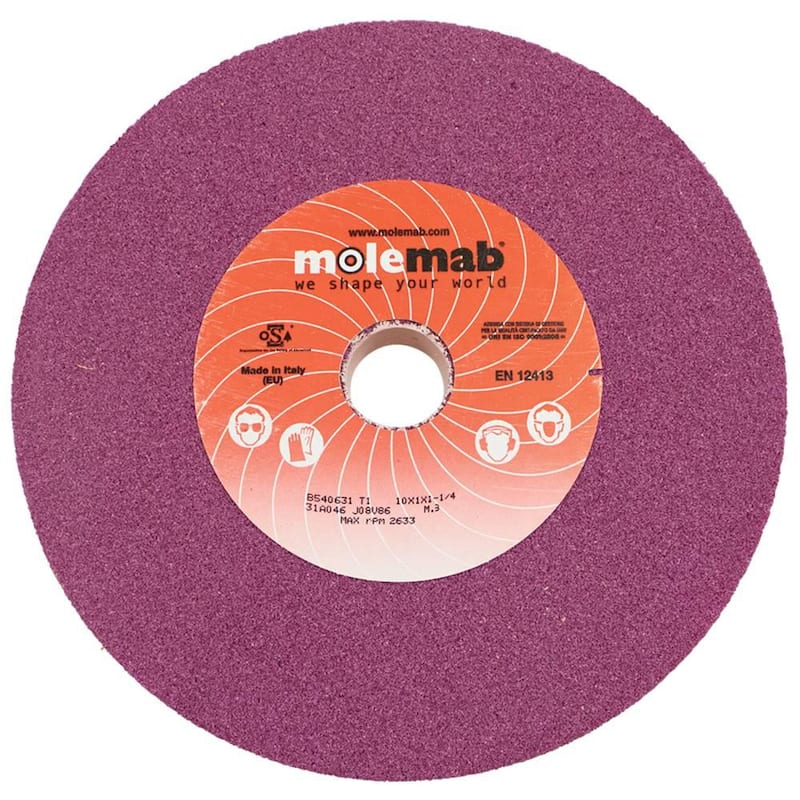 STENS New Grinding Wheel for I.D. 1 1/4 in., Maximum RPM 2633, O.D. 10 in., Thickness 1 in., Grit 46, Maximum RPM 2633 - 750-148