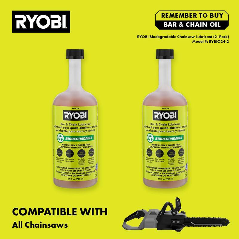 RYOBI 24 oz. Biodegradable Bar and Chain Oil (2-Pack) - RYBIO24-2