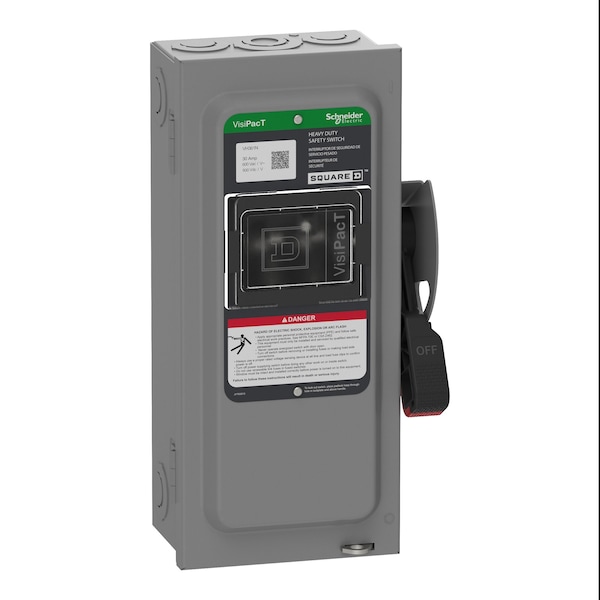 Interruptor de seguridad fusible Schneider Electric, 600V CA/CD, 3 polos - VH361N