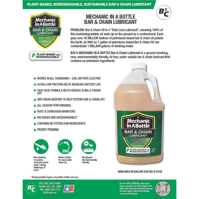 Mechanic in a Bottle 128 oz. Bar and Chain Oil Free Lubricant - 20-128-1MB