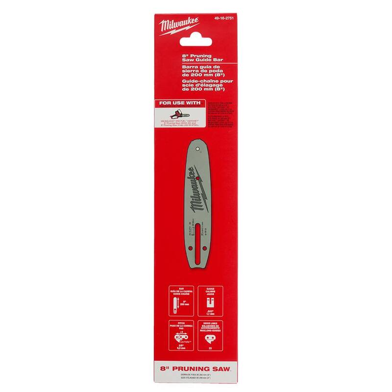 Milwaukee 8 in. Pruning Saw Guide Chainsaw Bar with 33 Drive Links - 49-16-2751
