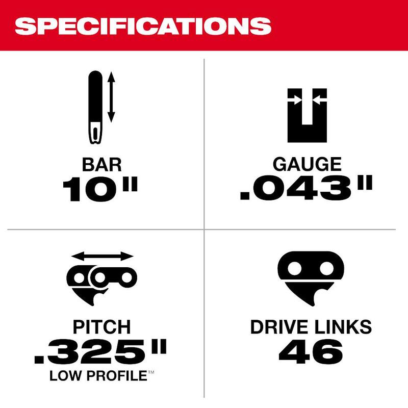 Milwaukee 10 in. Telescoping Pole Saw Guide Chainsaw Bar - 49-16-2760