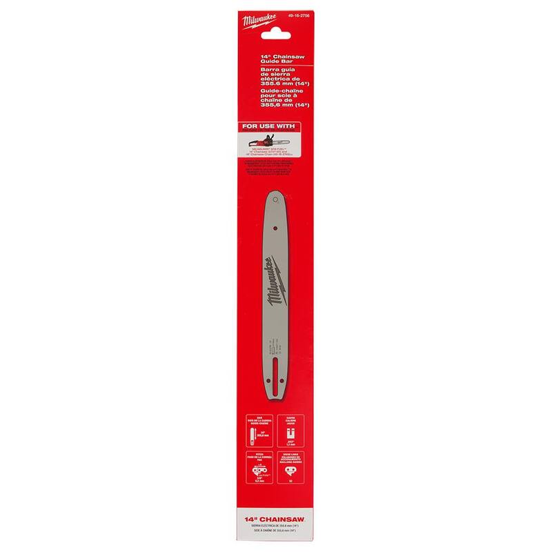 Milwaukee 14 in. Chainsaw Guide Bar with 52 Drive Links - 49-16-2756