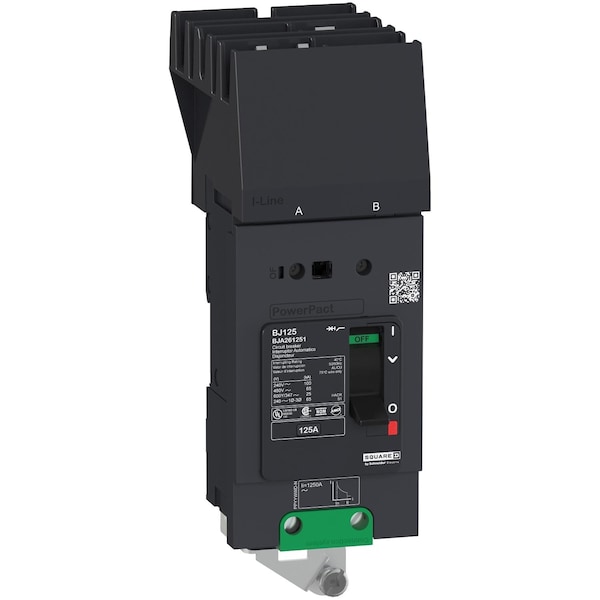 Square D Molded Case Circuit Breaker, BGA Series, 40A, 2 Pole, 347/600V AC, 65kA at 240V AC, B Curve - BGA260402