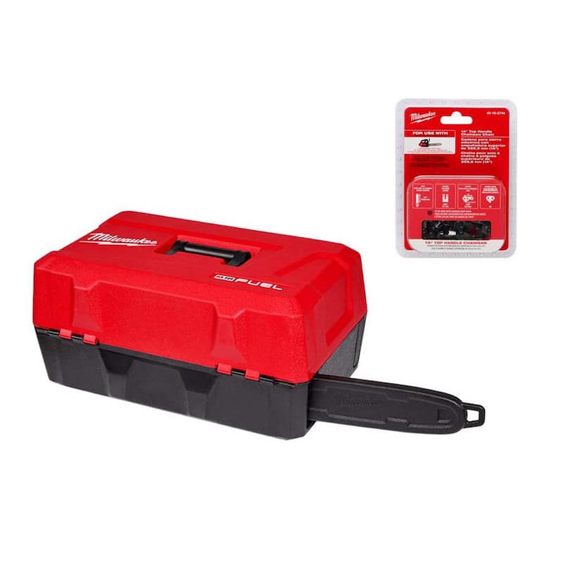 Milwaukee M18 Top Handle Chainsaw Case with 14 in. Top Handle Chainsaw Chain - 49-16-2746-49-16-2744
