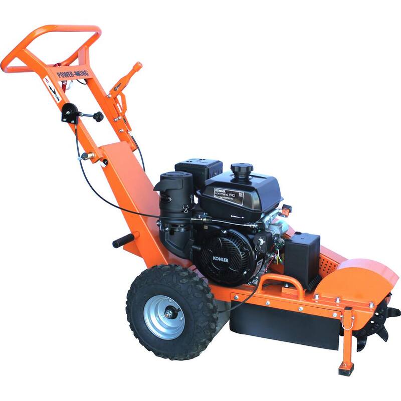Power King 11 in. 14 HP Commercial Kohler Gas Powered Stump Grinder with Extra Set of Teeth and Precision Control Brake - PK0803-H