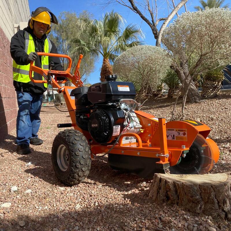 Power King 11 in. 14 HP Commercial Kohler Gas Powered Stump Grinder with Extra Set of Teeth, Tow Bar, Electric Start and Hour Meter - PK0803-EH1