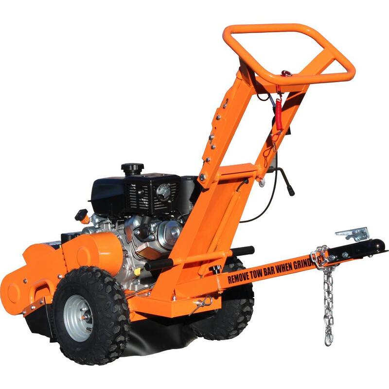 Power King 11 in. 14 HP Commercial Kohler Gas Powered Stump Grinder with Extra Set of Teeth, Tow Bar, Electric Start and Hour Meter - PK0803-EH1