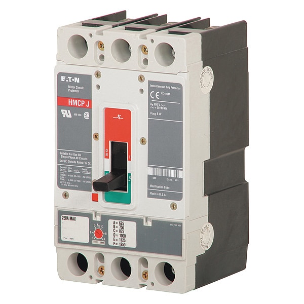 Eaton Molded Case Circuit Breaker, HMCP Series, 50A, 3 Pole, 600V AC, 65kA at 600V AC - HMCP050K2C