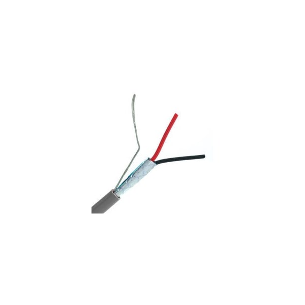 Cable de seguridad/alarmas blindado Swe-Tech 3C, color gris, calibre 18/2, 2 conductores, trenzado, clasificación CMR/Inwall, caja de 1000 pies - FWT10K5-52212SH