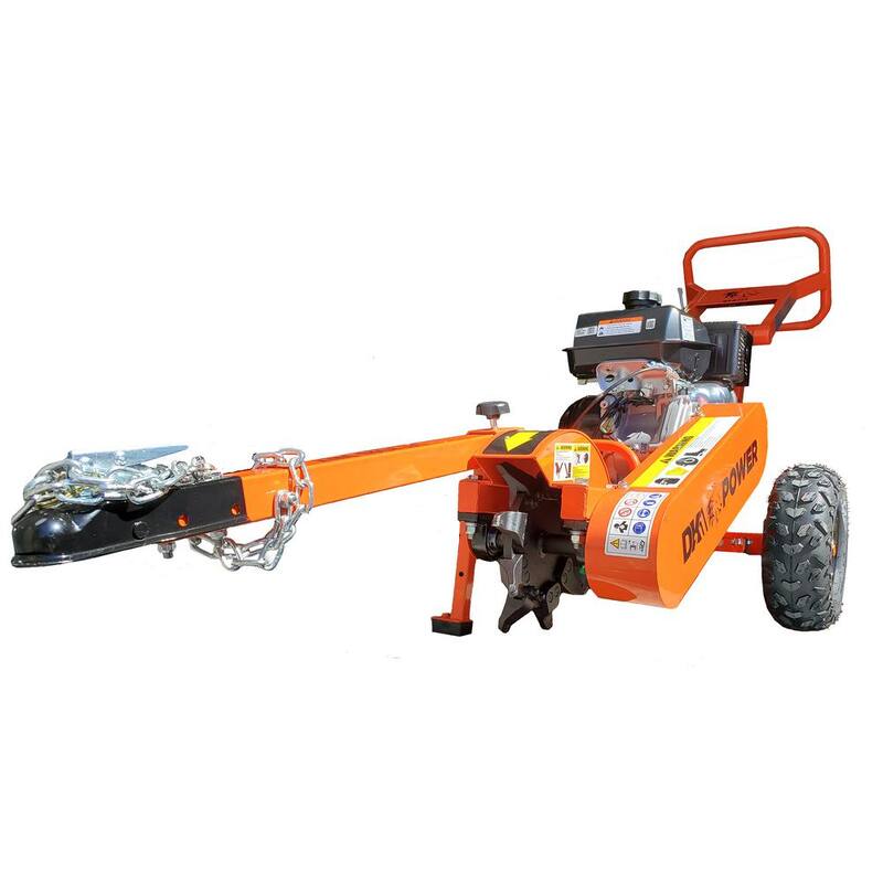 DK2 12 in. 14 HP Gas Powered Certified Commercial Stump Grinder with 9 High Speed HPDC Machined Carbide Cutters - OPG777