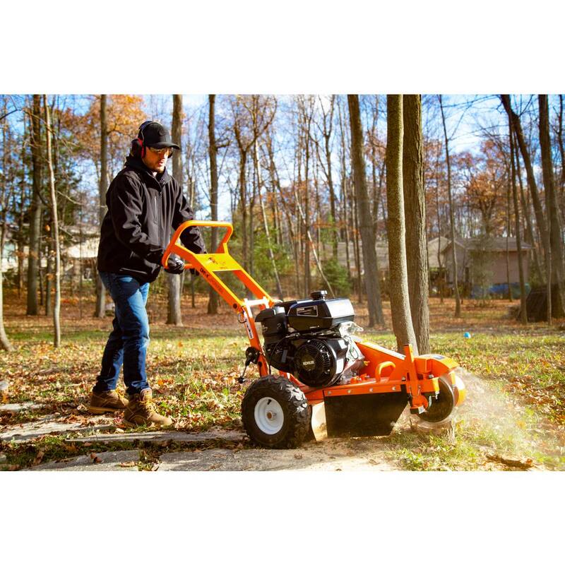 DK2 12 in. 14 HP Gas Powered Certified Commercial Stump Grinder with 9 High Speed HPDC Machined Carbide Cutters - OPG777