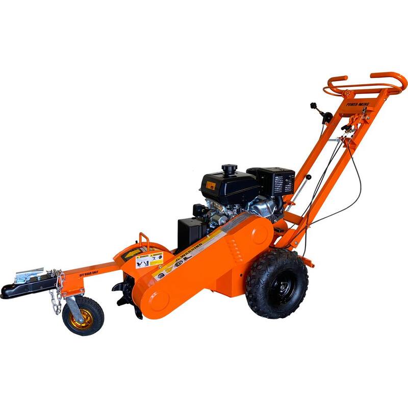 Power King 11 in. 14 HP Kohler Gas Powered Stump Grinder, Self Propelled, Electric Start, All Weather Cover, Dual Brake - PK0803-SP