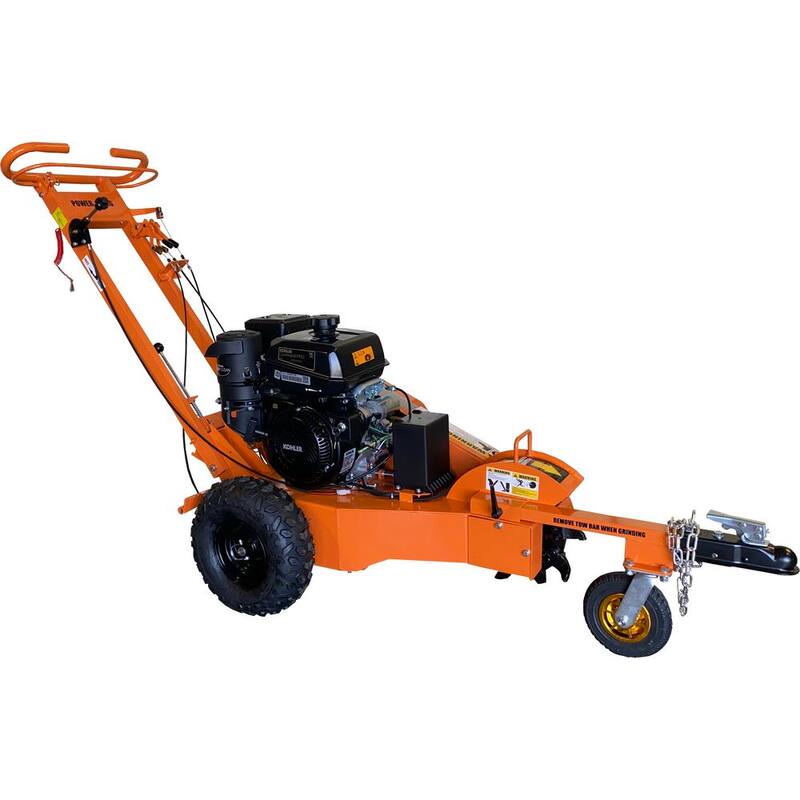 Power King 11 in. 14 HP Kohler Gas Powered Stump Grinder, Self Propelled, Electric Start, All Weather Cover, Dual Brake - PK0803-SP