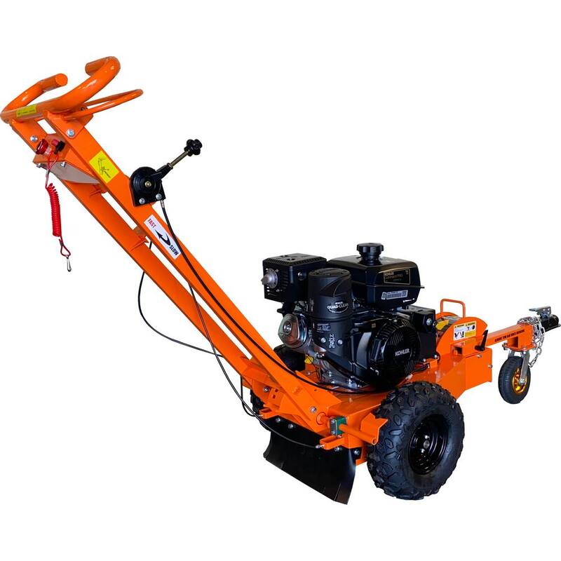 Power King 11 in. 14 HP Kohler Gas Powered Stump Grinder, Self Propelled, Electric Start, All Weather Cover, Dual Brake - PK0803-SP