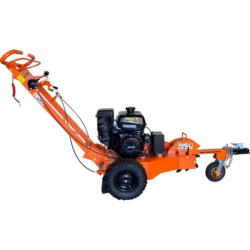 Power King 11 in. 14 HP Kohler Gas Powered Stump Grinder, Self Propelled, Electric Start, All Weather Cover, Dual Brake - PK0803-SP