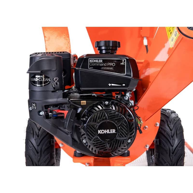 DK2 3 in. 7 HP Gas Powered Kohler Engine Direct Drive 3-in-1 Chipper Shredder Vacuum Mulcher Kit with Trailer Tow Hitch - OPC503V