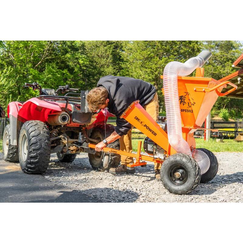 DK2 3 in. 7 HP Gas Powered Kohler Engine Direct Drive 3-in-1 Chipper Shredder Vacuum Mulcher Kit with Trailer Tow Hitch - OPC503V