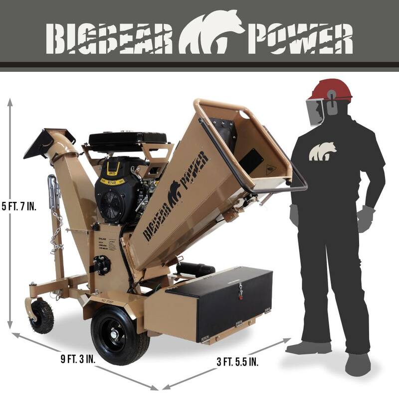 BIGBEAR POWER Tornadic 6 in. 20 HP V-Twin Engine, Gas Powered Commercial Chipper Shredder, Self Feeding, Electric Start - BBC62