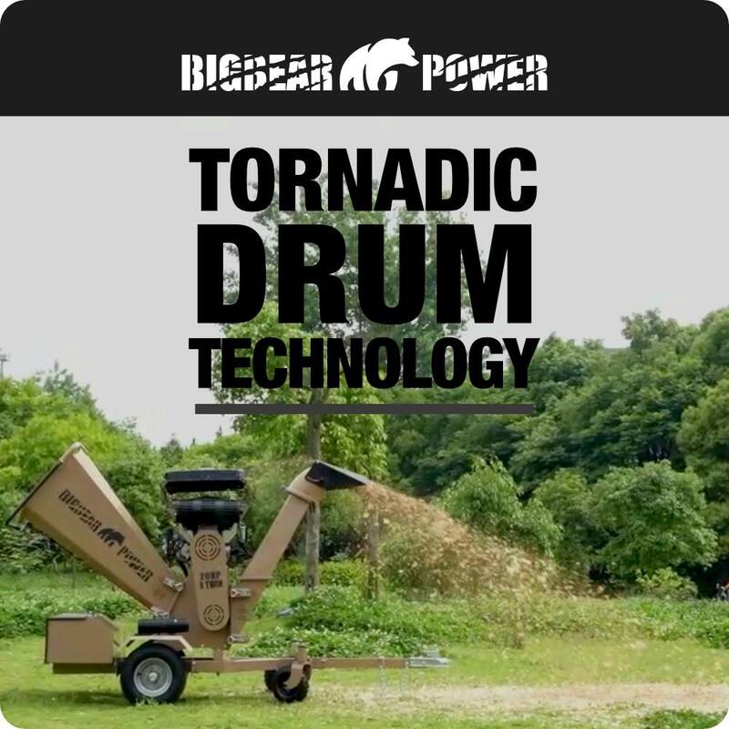 BIGBEAR POWER Tornadic 6 in. 20 HP V-Twin Engine, Gas Powered Commercial Chipper Shredder, Self Feeding, Electric Start - BBC62