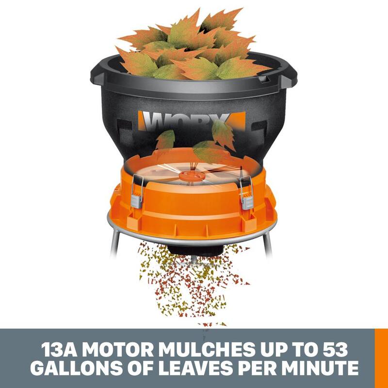 Worx 6.8 in. 13 Amp 2 HP Leaf Mulcher - WG430