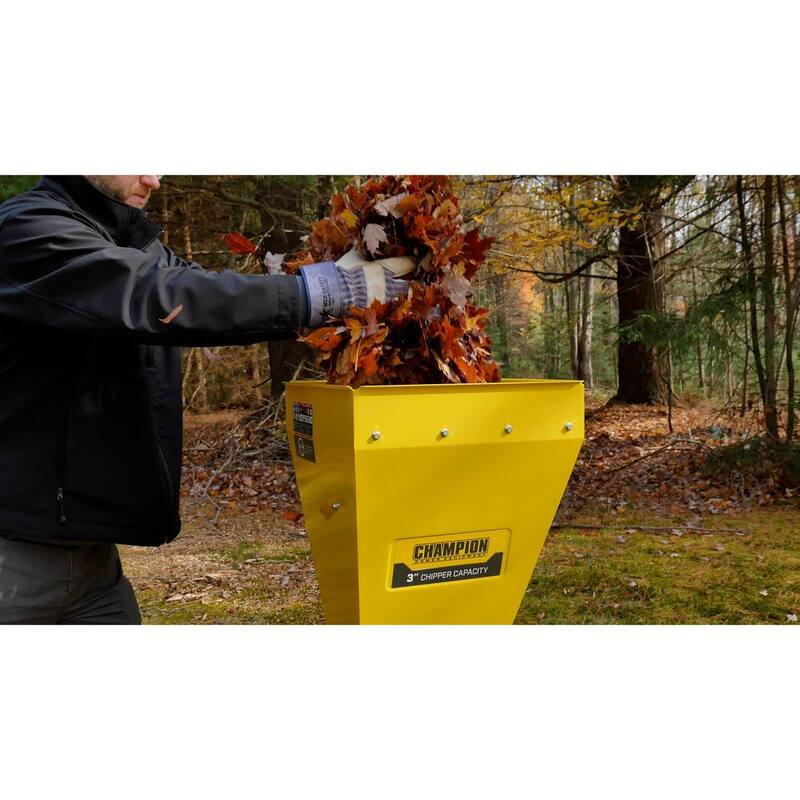 Champion Power Equipment 3 in. Dia 224 cc 2-in-1 Upright Gas Powered Wood Chipper Shredder - 200946