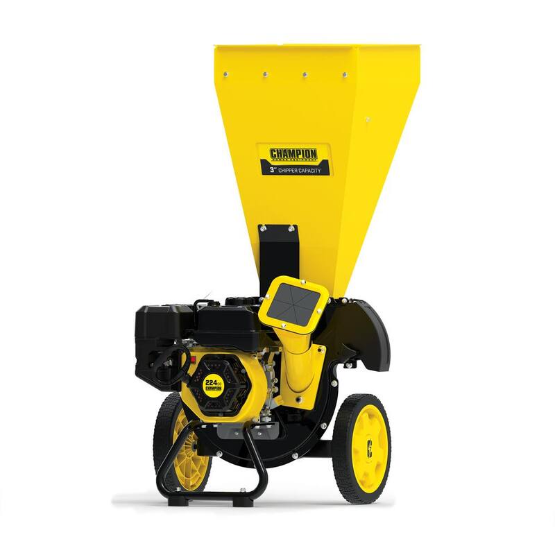 Champion Power Equipment 3 in. Dia 224 cc 2-in-1 Upright Gas Powered Wood Chipper Shredder - 200946