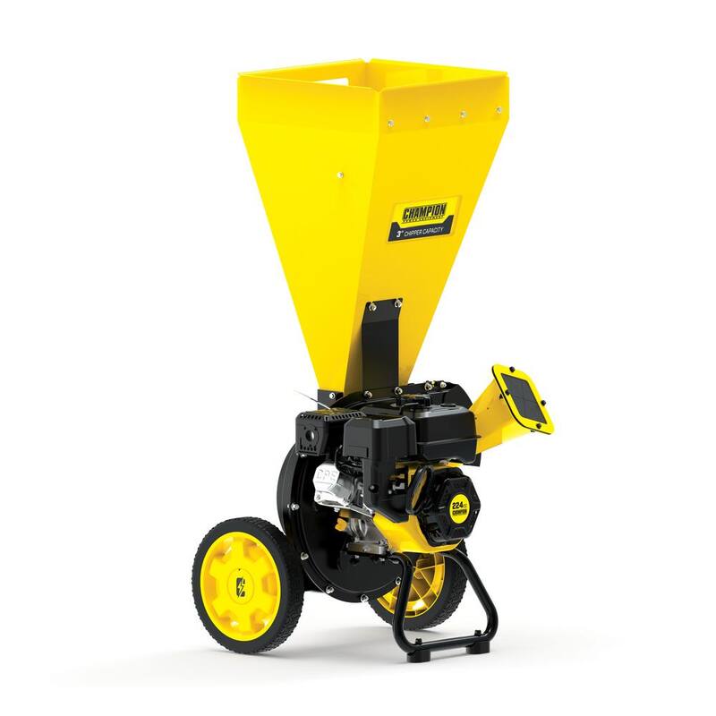 Champion Power Equipment 3 in. Dia 224 cc 2-in-1 Upright Gas Powered Wood Chipper Shredder - 200946