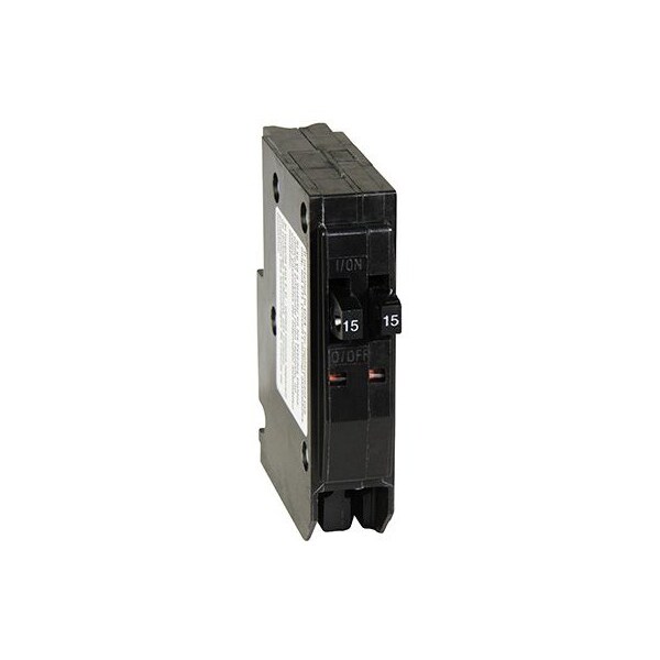 Square D Miniature Circuit Breaker, QO Series, 15/15A, 2x1 Pole, 120/240V AC, 10kA at 120/240V AC - QO1515CP