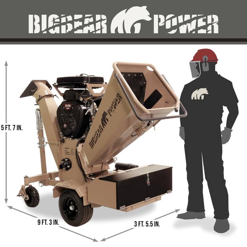 BIGBEAR POWER Tornadic 7 in. 34 HP V-Twin Engine, Gas Powered Commercial Chipper Shredder, Self Feeding, Electric Start - BBC72