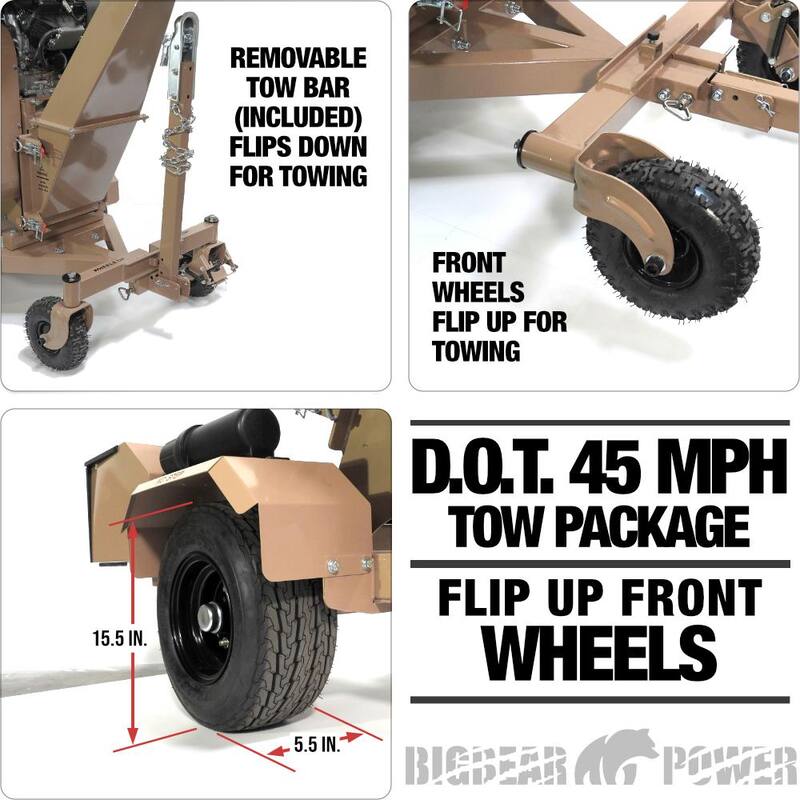 BIGBEAR POWER Tornadic 7 in. 34 HP V-Twin Engine, Gas Powered Commercial Chipper Shredder, Self Feeding, Electric Start - BBC72
