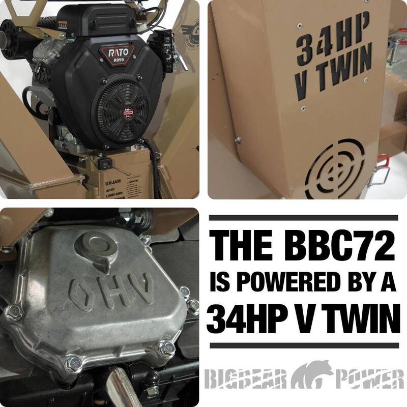 BIGBEAR POWER Tornadic 7 in. 34 HP V-Twin Engine, Gas Powered Commercial Chipper Shredder, Self Feeding, Electric Start - BBC72