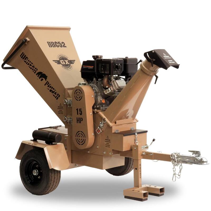 BIGBEAR POWER Tornadic 5 in. 15 HP Gas Powered Commercial Chipper Shredder, Self Feeding, Tow Package, Electric Start - BBC52