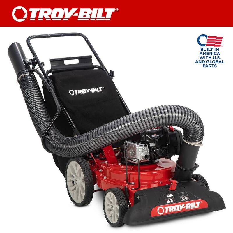 Troy-Bilt 24 in. Leaf Vacuum Head 1.5 in. Chipping Capacity Gas Powered Chipper Shredder Vacuum with High Rear Wheels - CSV060B
