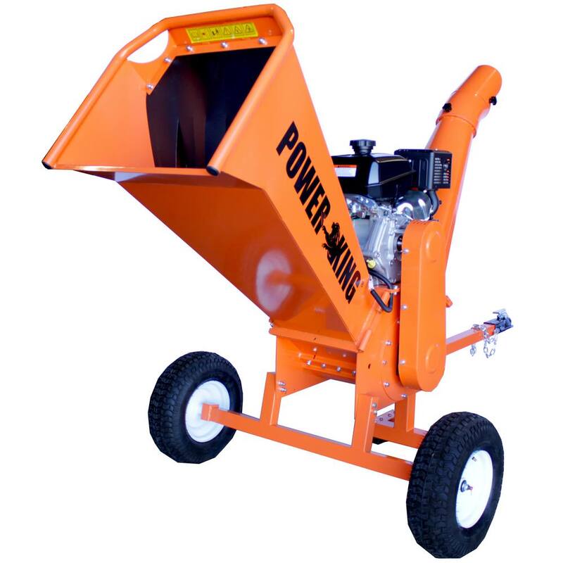Power King 5 in. 14 HP Gas Powered Commercial Wood Chipper Shredder Kit, heavy-Duty Tires,Wheel Extension Set, and XL Trailer Hitch - PK0915-H1